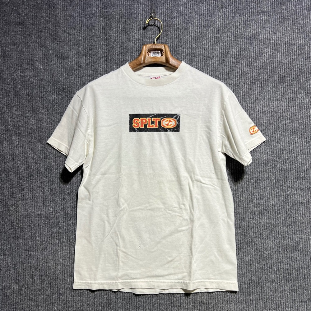Vintage Split Skateboard T Shirt Mens Medium‎ White Box Logo Graphic Skater Tee
